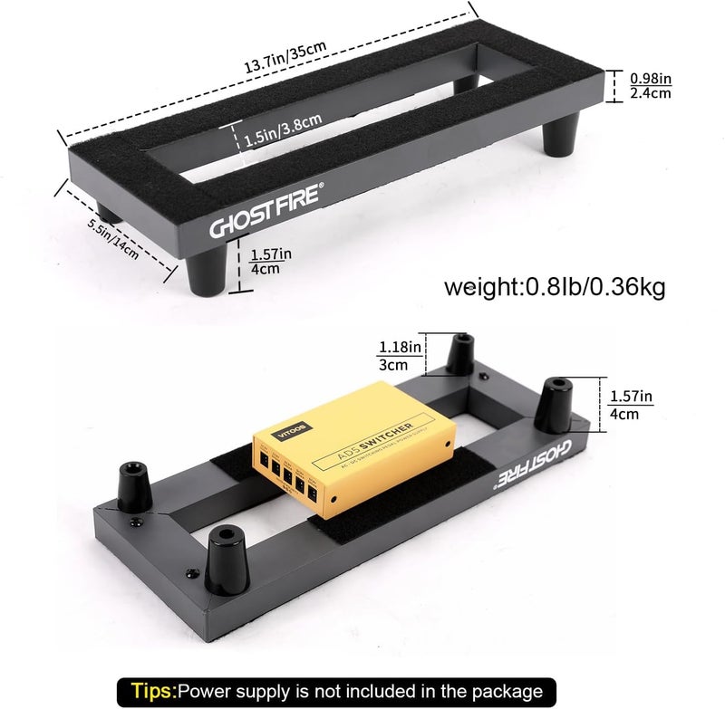 GHOSTFIRE Ghost Fire Guitar Pedal Board - Lightweight Aluminum Alloy Effect Pedalboard with Carry Bag, 13.7''x5.5'' - Image 5
