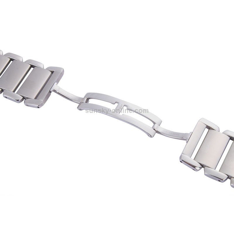 For Apple Watch 42mm Silver Stainless Steel Classic Buckle Watch Band