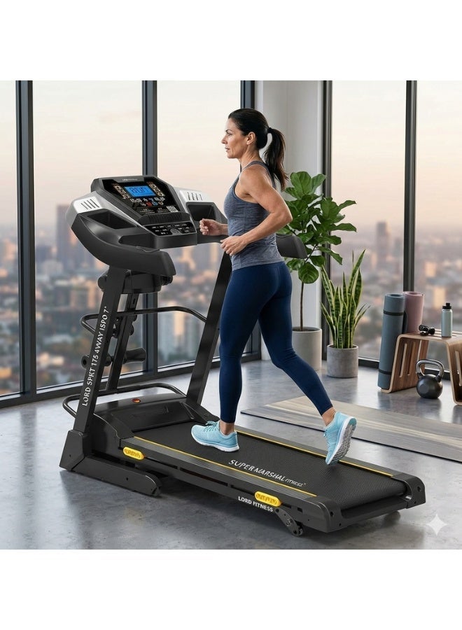 Marshal Fitness Motorized Treadmill 3.5 HP DC Peak Power, Automatic Incline 0–15%, 1–14 km/h Speed, 124×42 cm Running Belt, LCD Monitor, 115 kg Capacity - Image 5