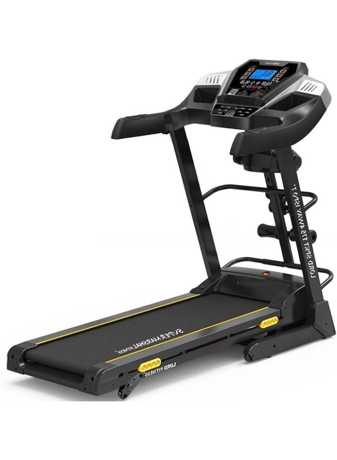 Marshal Fitness Motorized Treadmill 3.5 HP DC Peak Power, Automatic Incline 0–15%, 1–14 km/h Speed, 124×42 cm Running Belt, LCD Monitor, 115 kg Capacity - Image 1
