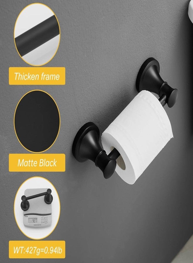 BESy Wall Mounted Toilet Paper Roll Holder Rustproof Toilet Tissue Holder Bathroom Flexible Pivoting Handle Tissue Roll Holder, Matte Black, Stainless Steel - Image 2