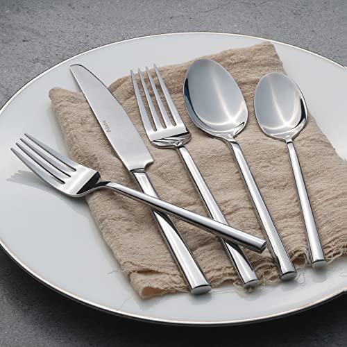 Alata Potter 40-Piece Forged Silverware Set Stainless Steel Flatware Set Cutlery Set, Service for 8, Mirror Finish, Dishwasher Safe - Image 5