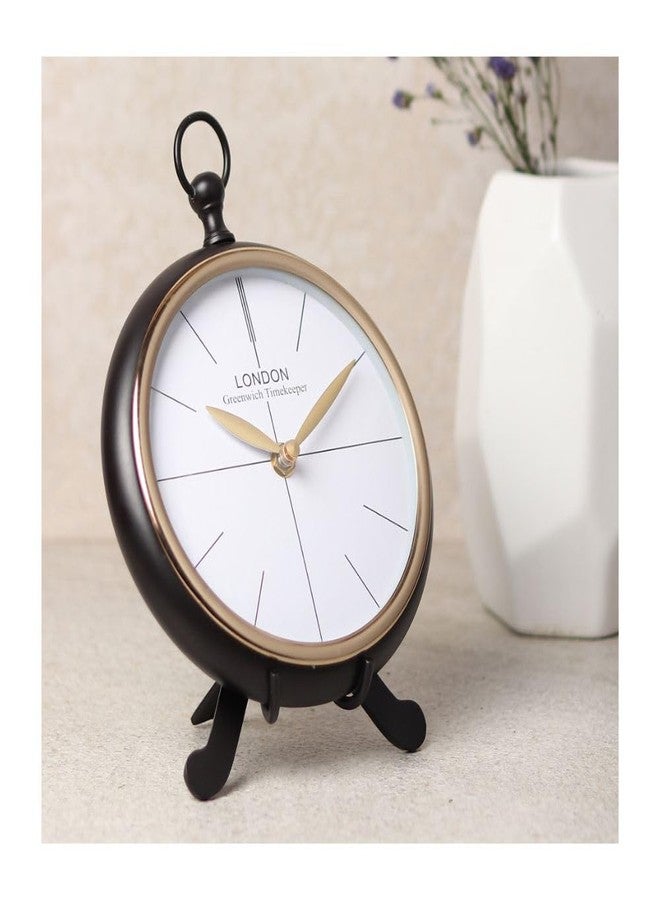 Decor de Maison Handcrafted Regal Standpoint Table Clock (Colours Available - Black and Gold) Decorative Desk Clock for Study Table Office Desk Home Decor Dimensions 10.5 inch x 7 inch - Image 1
