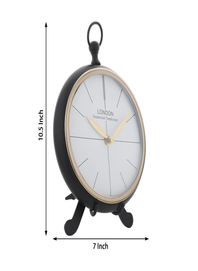 Decor de Maison Handcrafted Regal Standpoint Table Clock (Colours Available - Black and Gold) Decorative Desk Clock for Study Table Office Desk Home Decor Dimensions 10.5 inch x 7 inch - Image 4