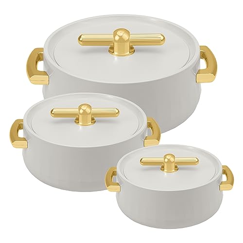 Selvel Elegance Grey Colour Casserole Set Of 3 | BPA Free | And Comes With A Lid & Handle| Keeps Food Hot & Fresh For Long Hours| Suitable For Chapati, Roti, Biryani, Pulao And More - Image 1