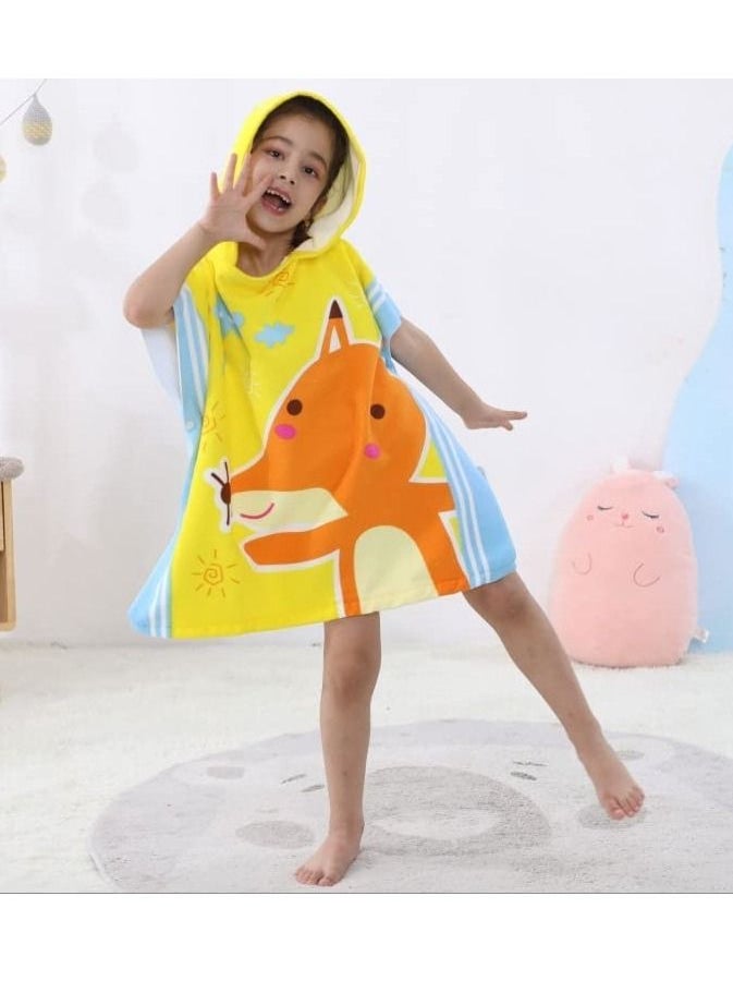 Cutie Cute Kids Hooded Beach Bath Towel Poncho for Age 4-10 Years - Swim Pool Coverup Poncho Cape Multi-use for Bath/Shower/Pool/Swim  - Image 1
