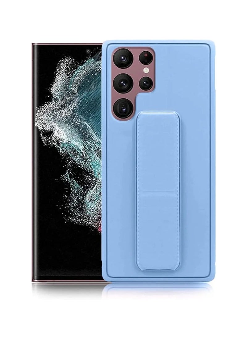 Denx Magnetic Case for Samsung Galaxy S24 Ultra, Back Stand Case Magnetic Car Holder, Premium Silicone Horizontal & Vertical Kickstand, with Multi Stand for Samsung Galaxy S24 Ultra (Light Blue)  - Image 1