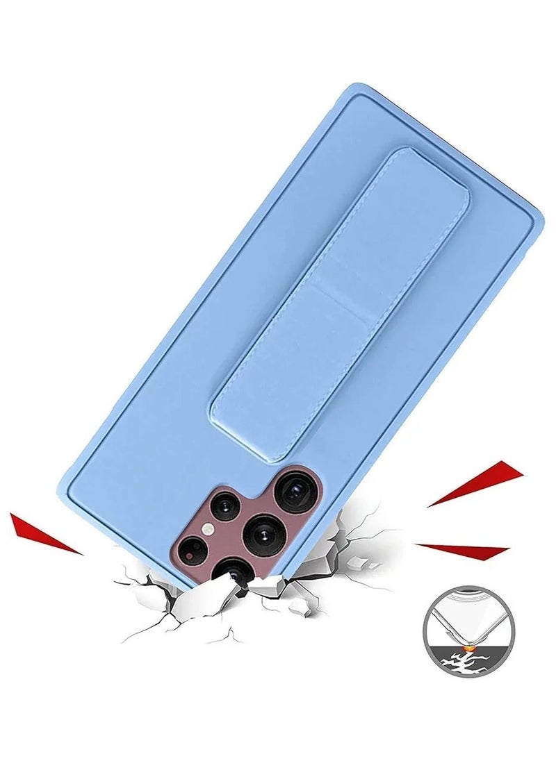 Denx Magnetic Case for Samsung Galaxy S24 Ultra, Back Stand Case Magnetic Car Holder, Premium Silicone Horizontal & Vertical Kickstand, with Multi Stand for Samsung Galaxy S24 Ultra (Light Blue)  - Image 3
