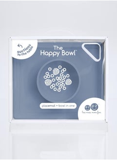 ezpz Happy Bowl 24 Months + 100% Silicone Suction Plates For Babies - Baby Plate - Bowl With Built-In Placemat For Toddlers And Preschoolers - Indigo  - Image 2