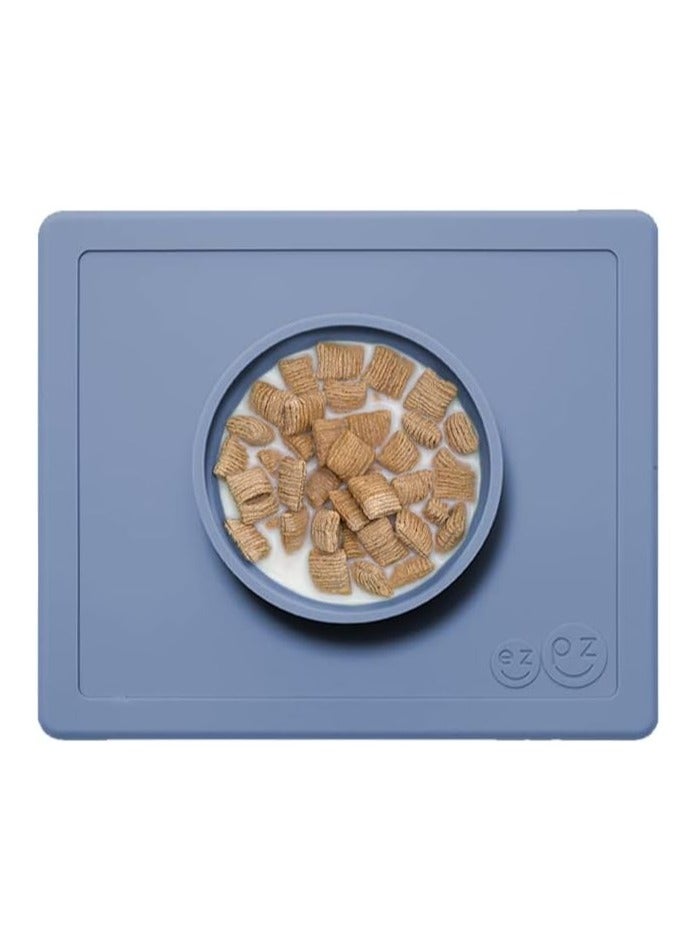 ezpz Happy Bowl 24 Months + 100% Silicone Suction Plates For Babies - Baby Plate - Bowl With Built-In Placemat For Toddlers And Preschoolers - Indigo - Image 3