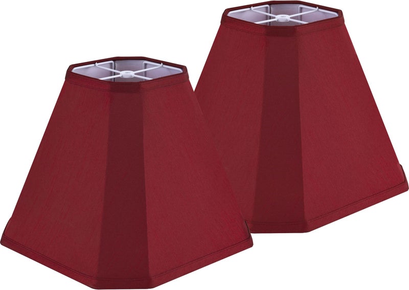 GO&SO GOSO Set of 2 Burgundy Bell Lamp Shades Fabric Lampshade 65Top x 13Bottom x 105Vertical HeightSpider Modern Lamp Shade For Table Floor Lamp Shade ReplacementEasy Assembly - Image 2