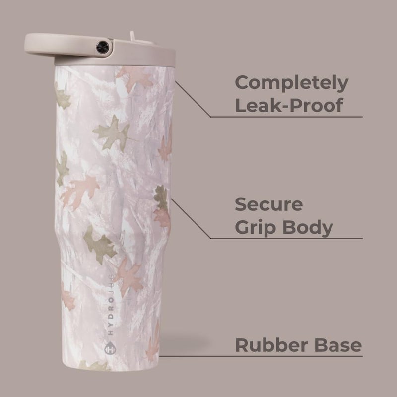 HydroJug Sport - Stainless Steel Tumbler with Straw, Vacuum Insulated, 40oz Leakproof Water Bottle, Ergonomic Design, Reusable, Dishwasher Safe, Rubber Base, Durable for Gym or Outdoors, Camo - Image 2