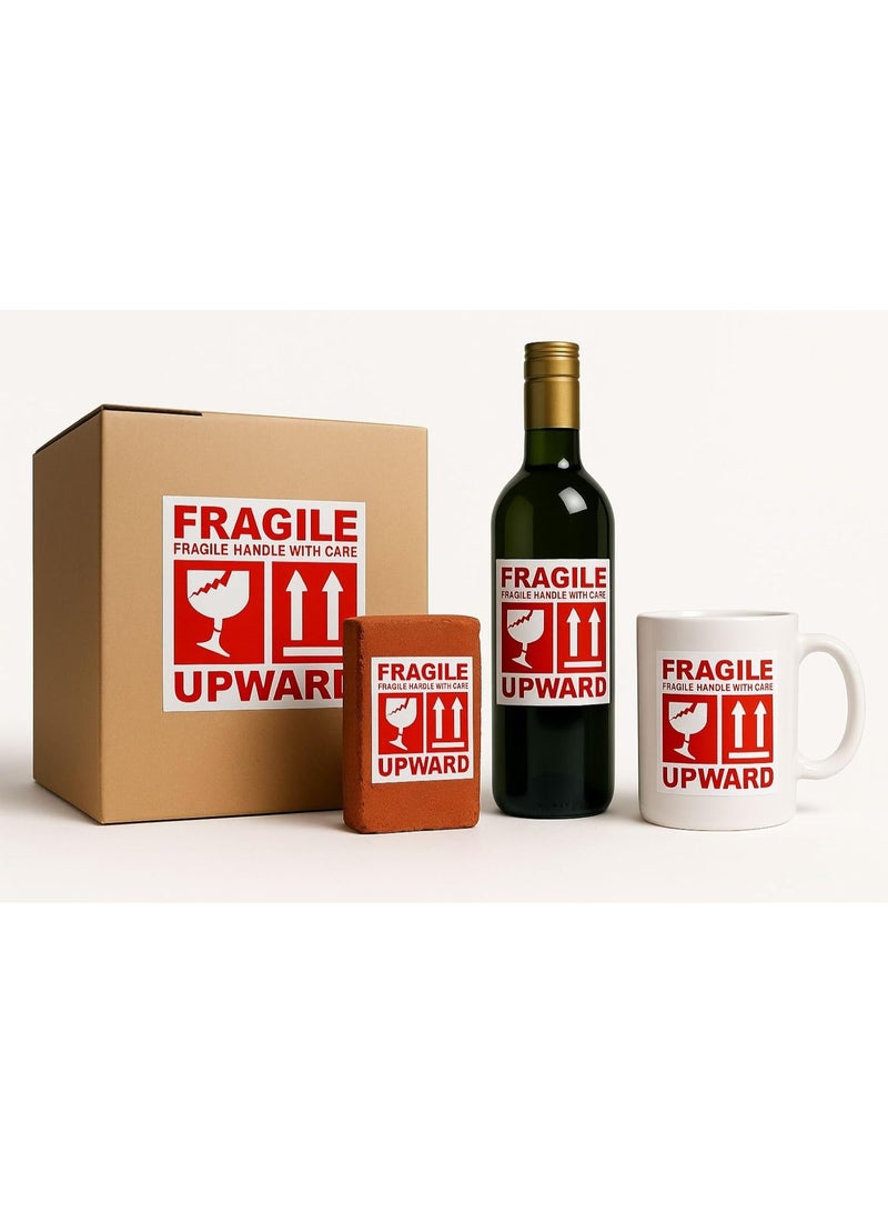 MOMENT [500 Pcs] Large Fragile Stickers Handle with Care Warning, 10 * 10CM Fragile Stickers Handle with Care Warning Packing Shipping Label for Delicate Items - Strong Adhesive - Image 4
