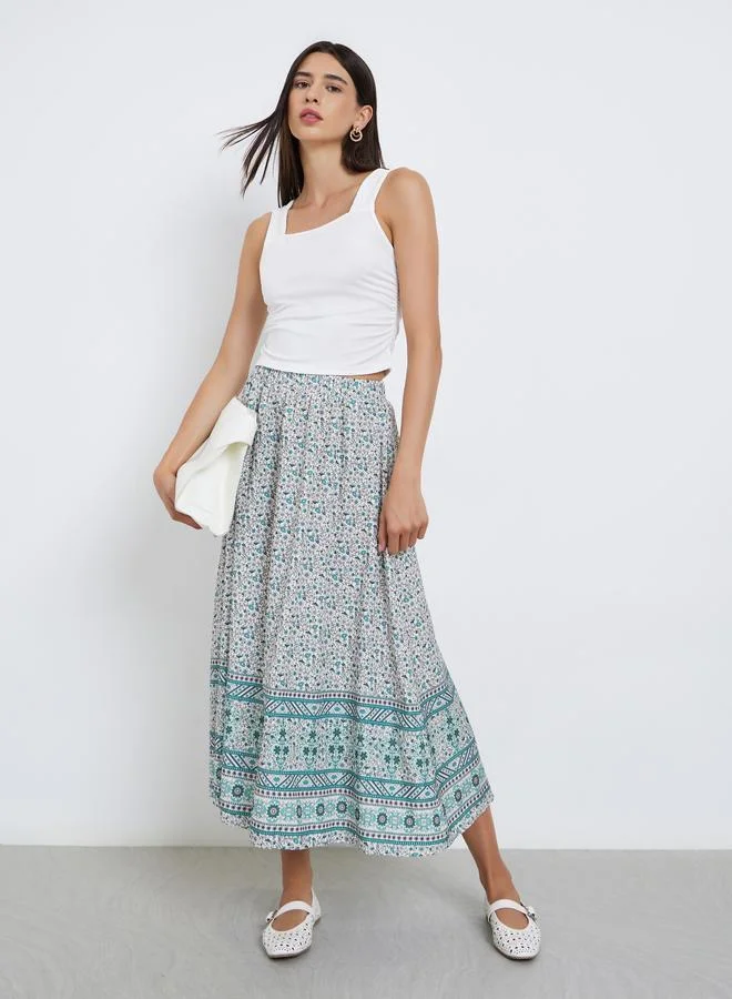 تايك تو Take Two All-Over Print A-Line Maxi Skirt