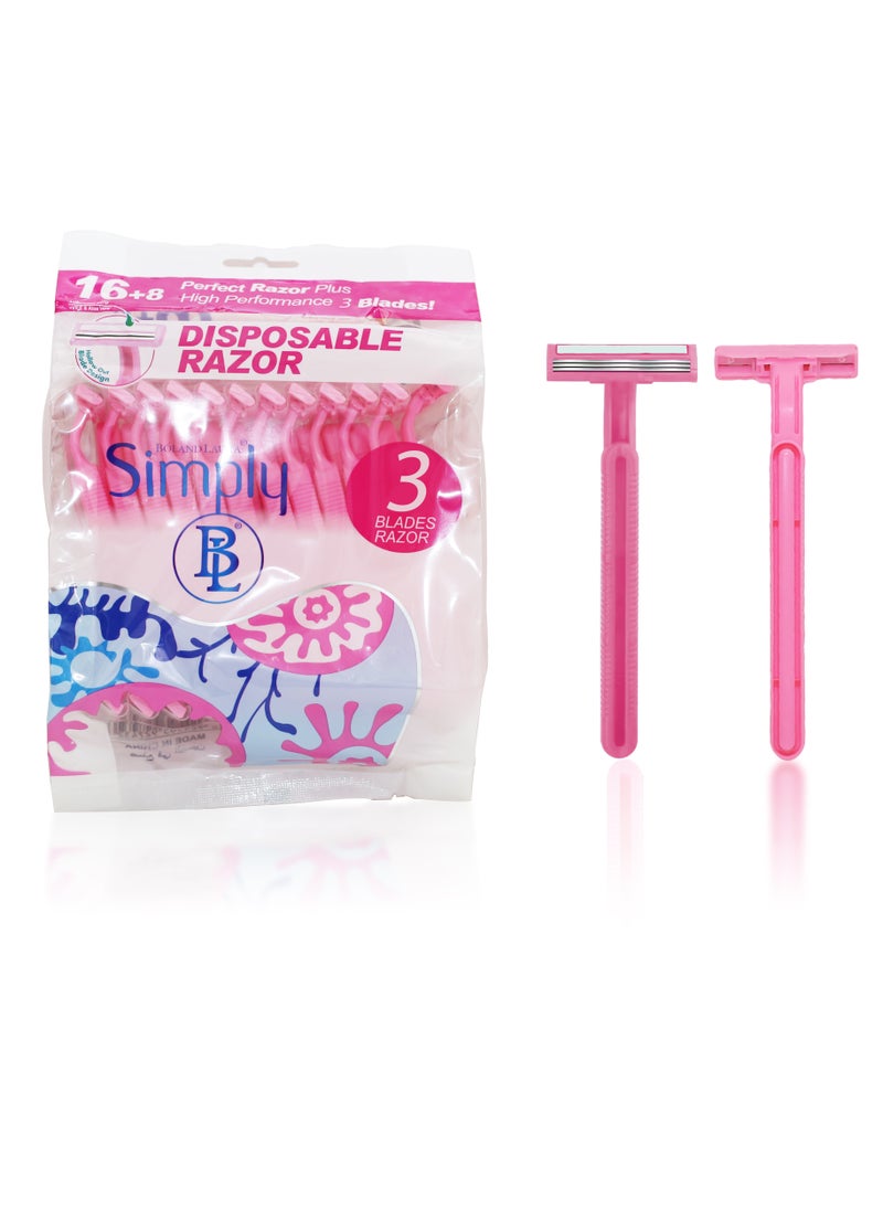 BOLAND LAURA Simply women's razor blade set, 3 blades, 24 pieces  - Image 1