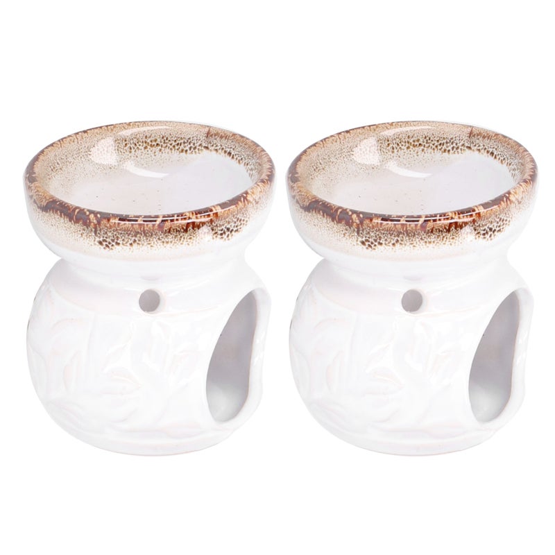Essential Oil Burner: White Porcelain High‑Temperature Fired Smooth Mineral Glaze - Stress Relief Relaxation Ceramic Incense Burner for Home Spa Yoga Bedroom Living Room - Image 5
