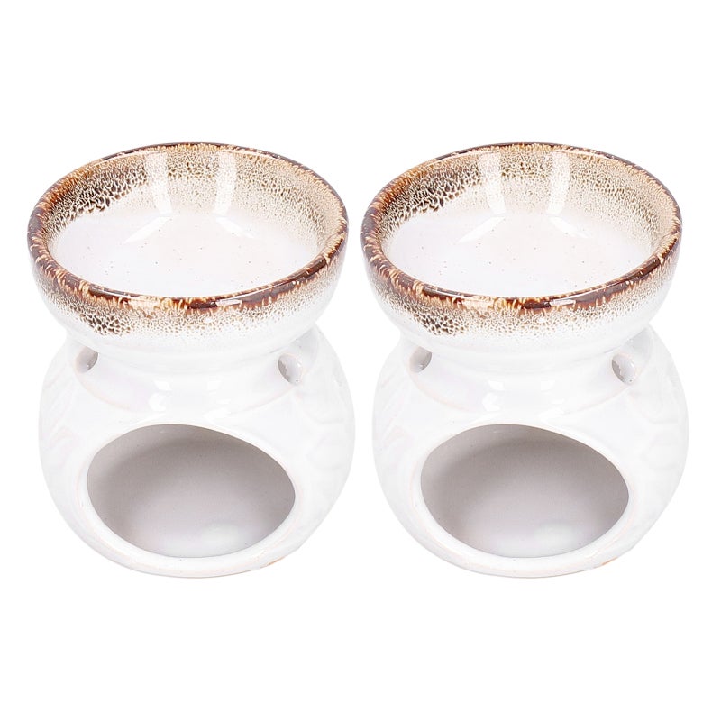 Essential Oil Burner: White Porcelain High‑Temperature Fired Smooth Mineral Glaze - Stress Relief Relaxation Ceramic Incense Burner for Home Spa Yoga Bedroom Living Room - Image 1