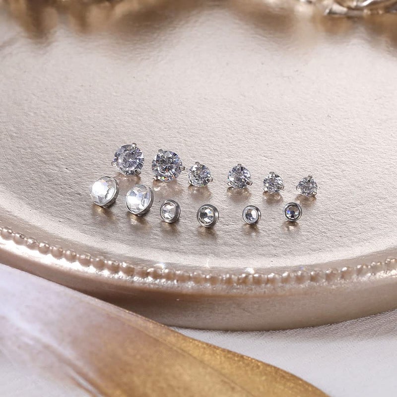 PunkTracker 14G 4-20Pcs Surgical Steel Dermal Piercing Jewelry Cubic Zircon Micro Dermal Anchor Tops Titanium Base Dermal Piercing - Image 5