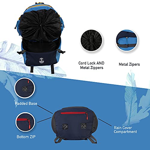 Impulse Sky Rucksack - 80 Litre Travel & Hiking Blue Backpack, Men's Bag with 1 Year Warranty, One Size - Image 4