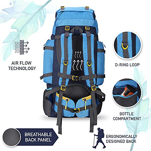 Impulse Sky Rucksack - 80 Litre Travel & Hiking Blue Backpack, Men's Bag with 1 Year Warranty, One Size - Image 3