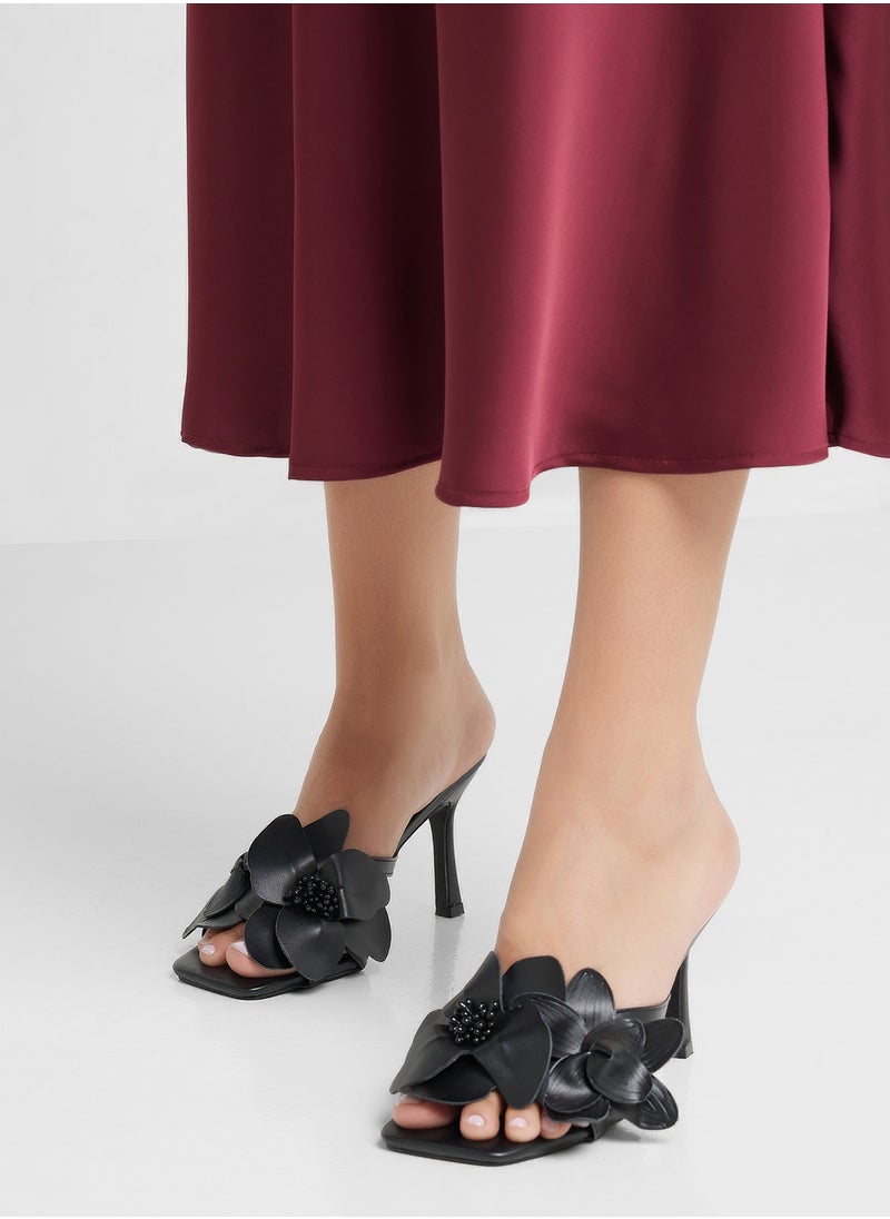 ELLA Oversized Floral Heel Sandal  - Image 5