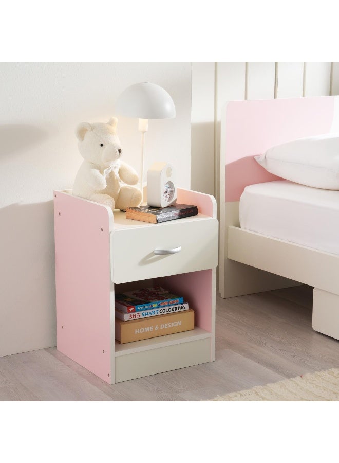 Pan Home Bella Kids Nightstand With 1 Drawer And Storage - Pink  - Image 2
