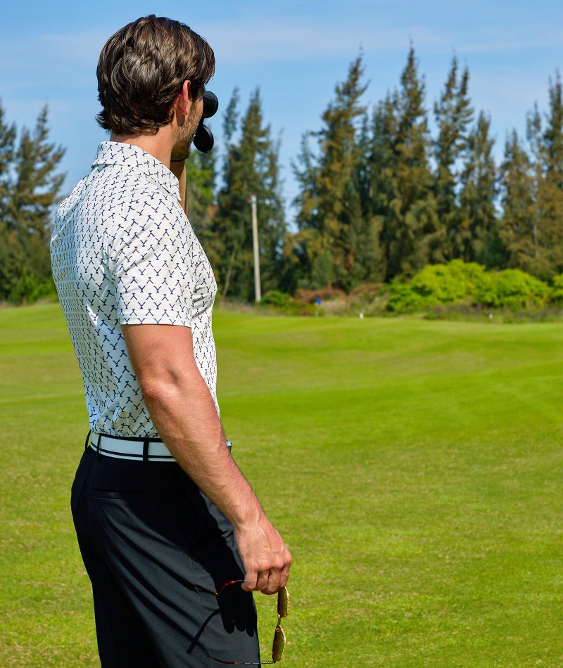 ZITY Mens Golf Shirts Short Sleeve Print Patterns Performance Moisture Wicking Polo Shirt - Image 3