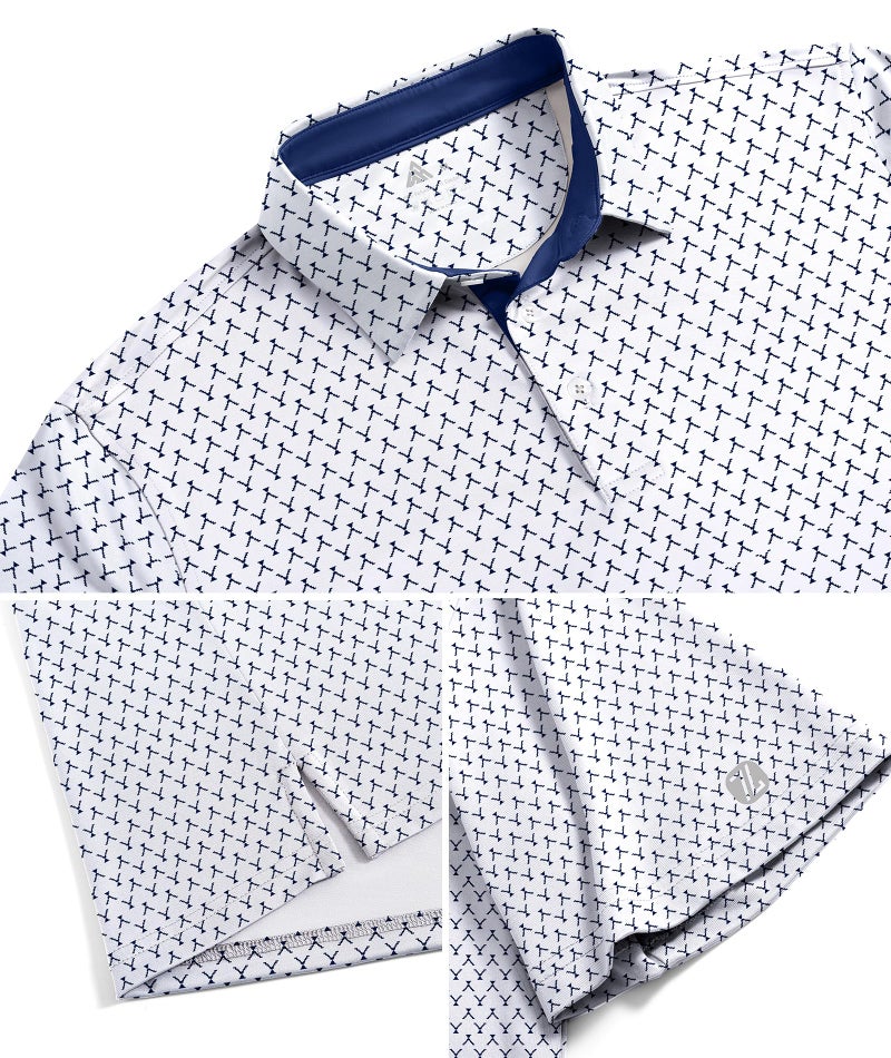 ZITY Mens Golf Shirts Short Sleeve Print Patterns Performance Moisture Wicking Polo Shirt - Image 5