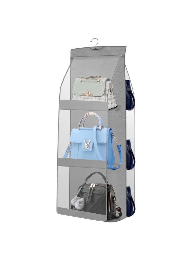 Oxbow منظم حقيبة يد OxbOw 6 جيوب، منظم حقائب للسيدات، منظم محفظة لحقيبة اليد، منظم خزانة للدواليب، منظم حقيبة توت، شماعة حقيبة، 90 × 35 × 35 سم (عبوة من 1 - رمادي) - Image 1