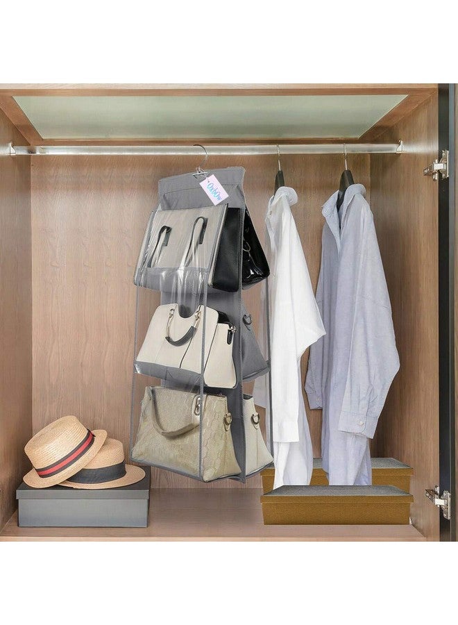 Oxbow منظم حقيبة يد OxbOw 6 جيوب، منظم حقائب للسيدات، منظم محفظة لحقيبة اليد، منظم خزانة للدواليب، منظم حقيبة توت، شماعة حقيبة، 90 × 35 × 35 سم (عبوة من 1 - رمادي) - Image 5