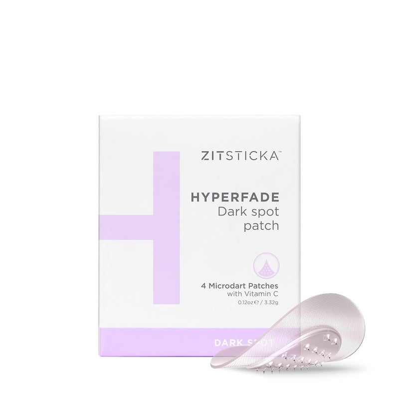 ZITSTICKA لصقات ZitSticka Hyperfade Microdart لعلاج البثور تستهدف عيوب ما بعد البثور وترطب وتوحد لون البشرة مع حمض الهيالورونيك وفيتامين C لبشرة واضحة وناعمة 4 قطع