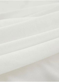 LUNA Home Fitted bed sheet 90*200+30 cm with 2 pillow covers, set of 3 pieces, plain white color.  - Image 5