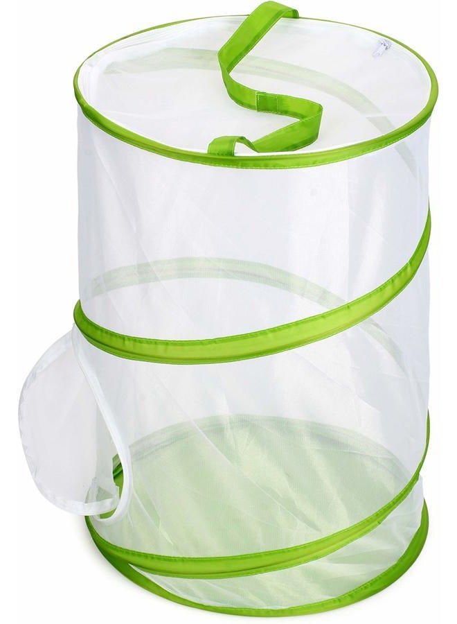 RESTCLOUD 20" Large Butterfly Habitat, Giant Collapsible Insect Mesh Cage Terrarium Pop-up 12" x 20" Tall 12" X 20" Green - Image 1