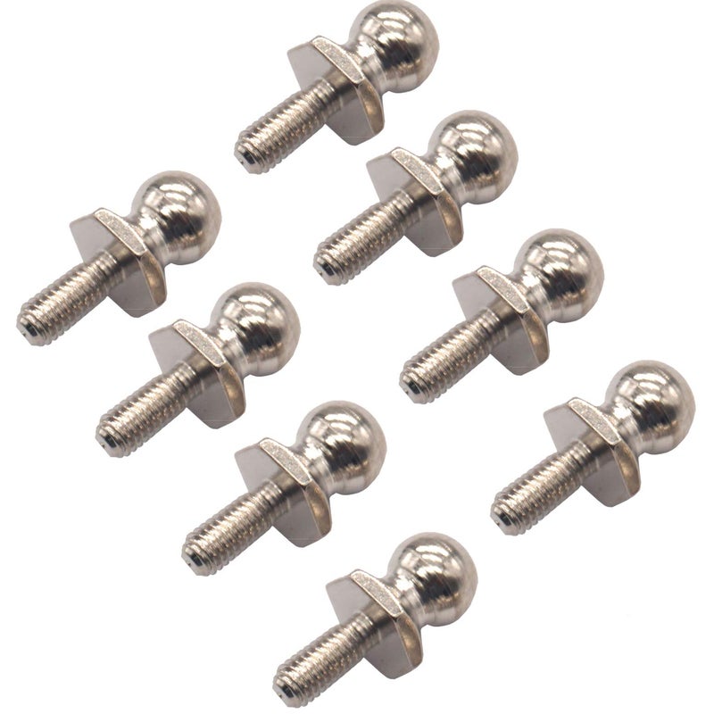 Vgoohobby 8PCS Vgoohobby Metal Ball Head Screws Fasteners Fixing Spherical Bolts Compatible with Himoto Redcat 1/10 RC Car Buggy Truck - Image 1