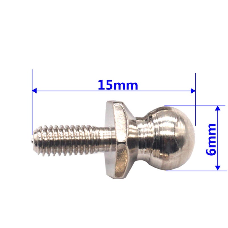 Vgoohobby 8PCS Vgoohobby Metal Ball Head Screws Fasteners Fixing Spherical Bolts Compatible with Himoto Redcat 1/10 RC Car Buggy Truck - Image 3