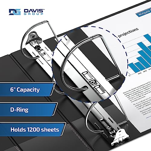 Davis Group Easyview Premium 3-Ring Binders with Clear-View Covers and D Rings, Binders for School or Office, 6 Inch, Pack of 2, Black - Image 2
