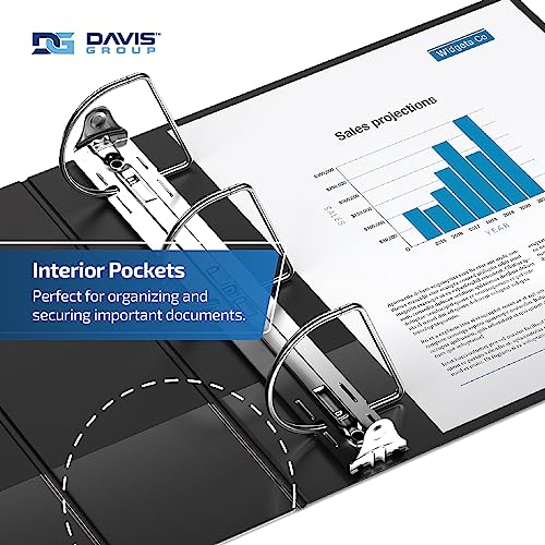Davis Group Easyview Premium 3-Ring Binders with Clear-View Covers and D Rings, Binders for School or Office, 6 Inch, Pack of 2, Black - Image 5