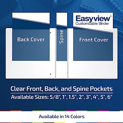 Davis Group Easyview Premium 3-Ring Binders with Clear-View Covers and D Rings, Binders for School or Office, 6 Inch, Pack of 2, Black - Image 4