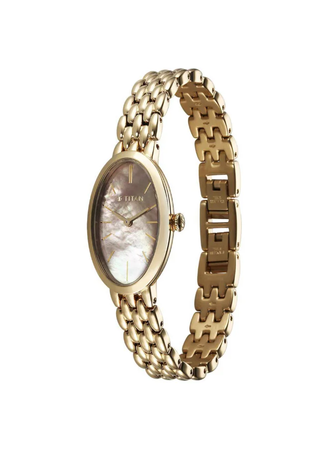 تيتان Women Analog Display Watch With Gold Stainless Steel Strap - 95246YM01