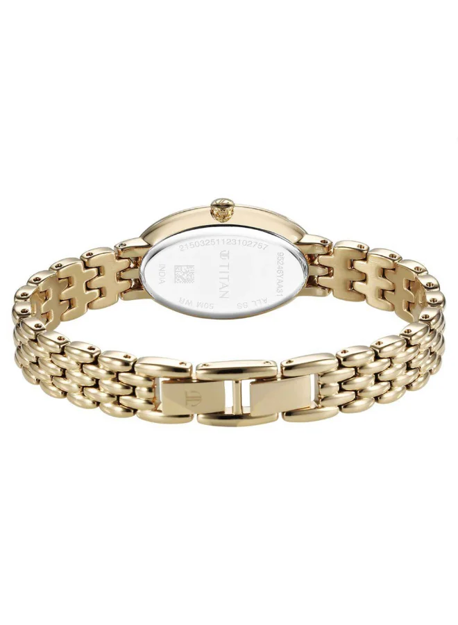 تيتان Women Analog Display Watch With Gold Stainless Steel Strap - 95246YM01