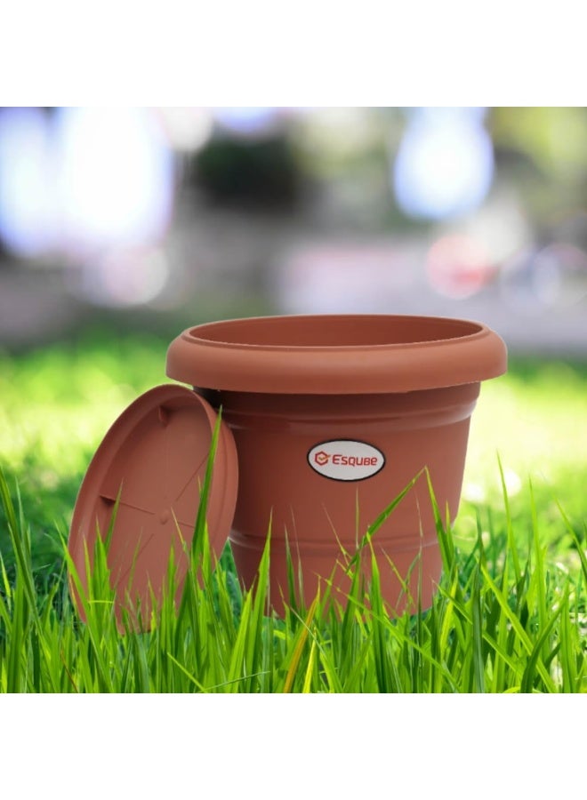 ESQUBE Plastic Flora Flower Pot with Drainage Hole - Image 3