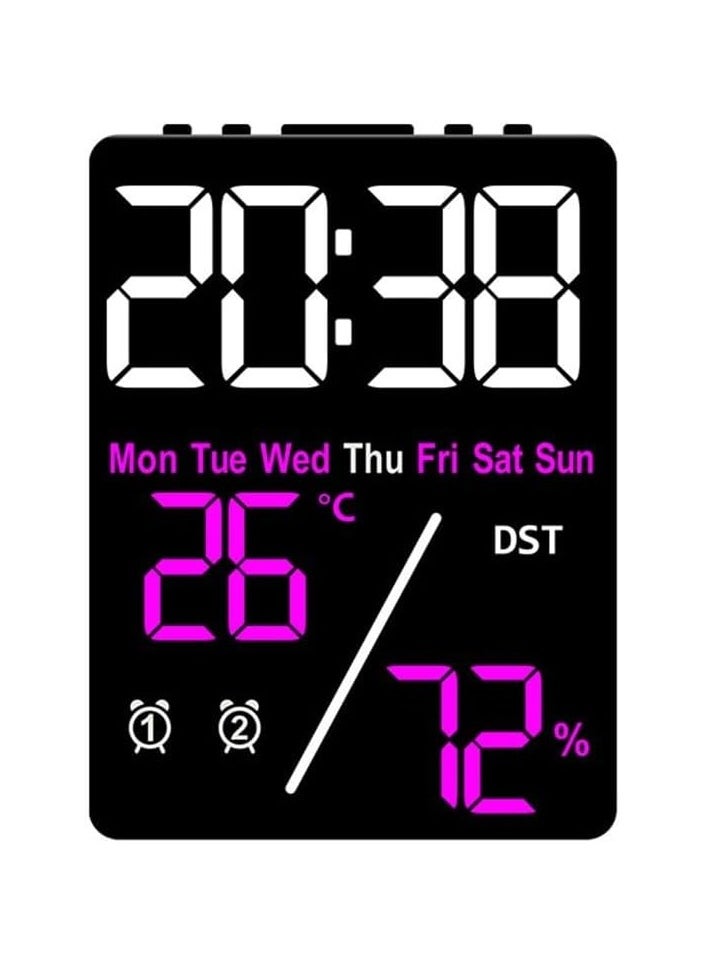 Generic - Multifunctional LED Digital Alarm Clock - Displays Time, Date, Temperature, Humidity - Dual Alarms and Stylish Design for Office or Home - Image 1