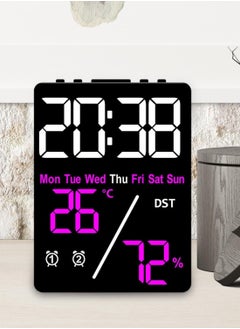 Generic Multifunctional LED Digital Alarm Clock - Displays Time, Date, Temperature, Humidity - Dual Alarms and Stylish Design for Office or Home  - Image 4