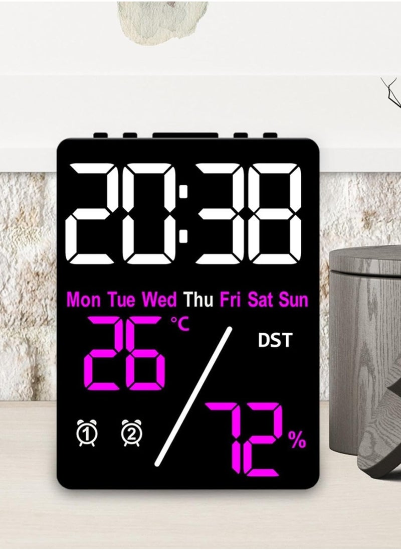 Generic - Multifunctional LED Digital Alarm Clock - Displays Time, Date, Temperature, Humidity - Dual Alarms and Stylish Design for Office or Home - Image 1