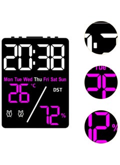 Generic Multifunctional LED Digital Alarm Clock - Displays Time, Date, Temperature, Humidity - Dual Alarms and Stylish Design for Office or Home  - Image 2