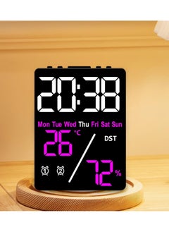 Generic Multifunctional LED Digital Alarm Clock - Displays Time, Date, Temperature, Humidity - Dual Alarms and Stylish Design for Office or Home  - Image 3