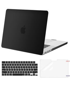 Generic MacBook Pro 14 inch Case 2021 2022 Release A2442 M1 Pro Max with Liquid Retina XDR Display Touch ID Plastic Hard Shell & Keyboard Skin & Screen Protector Black  - Image 1