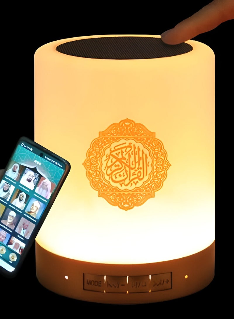عود بخور سماعة قرآن مع مصباح لمس ملون | تطبيق ذكي وجهاز تحكم عن بعد، سماعة بلوتوث، مصباح طاولة قابل لإعادة الشحن بتحكم باللمس - Image 1