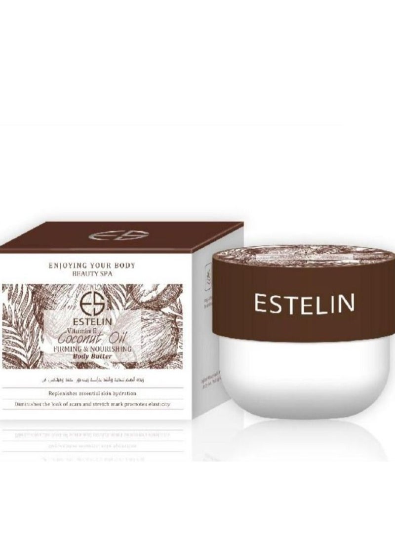 ESTELIN Coconut oil & Vitamin E firming & nourishing body butter 250g