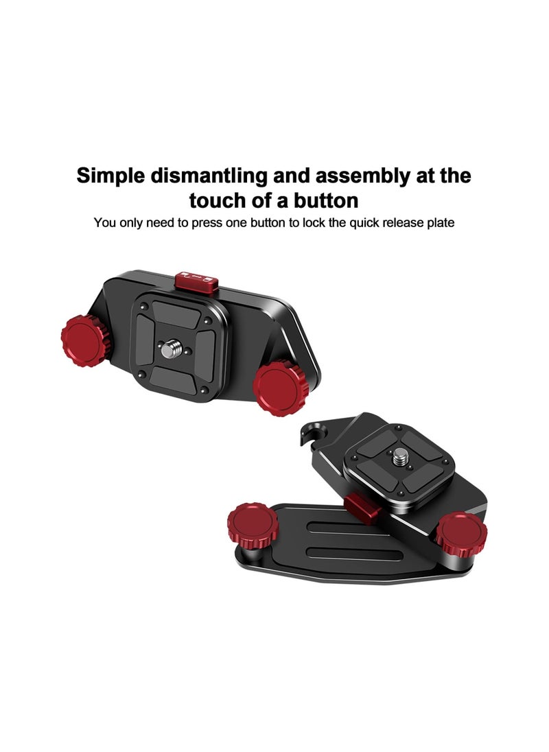 KASTWAVE - Camera Clip for Backpack Strap, Quick Release System Holder Clip Camera Strap Mount, 1/4'' Thread Plate Camera Mount Adapter for Sony DSLR Camera - Image 1